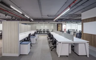 Mobiliario corporativo bibank puestos operativos